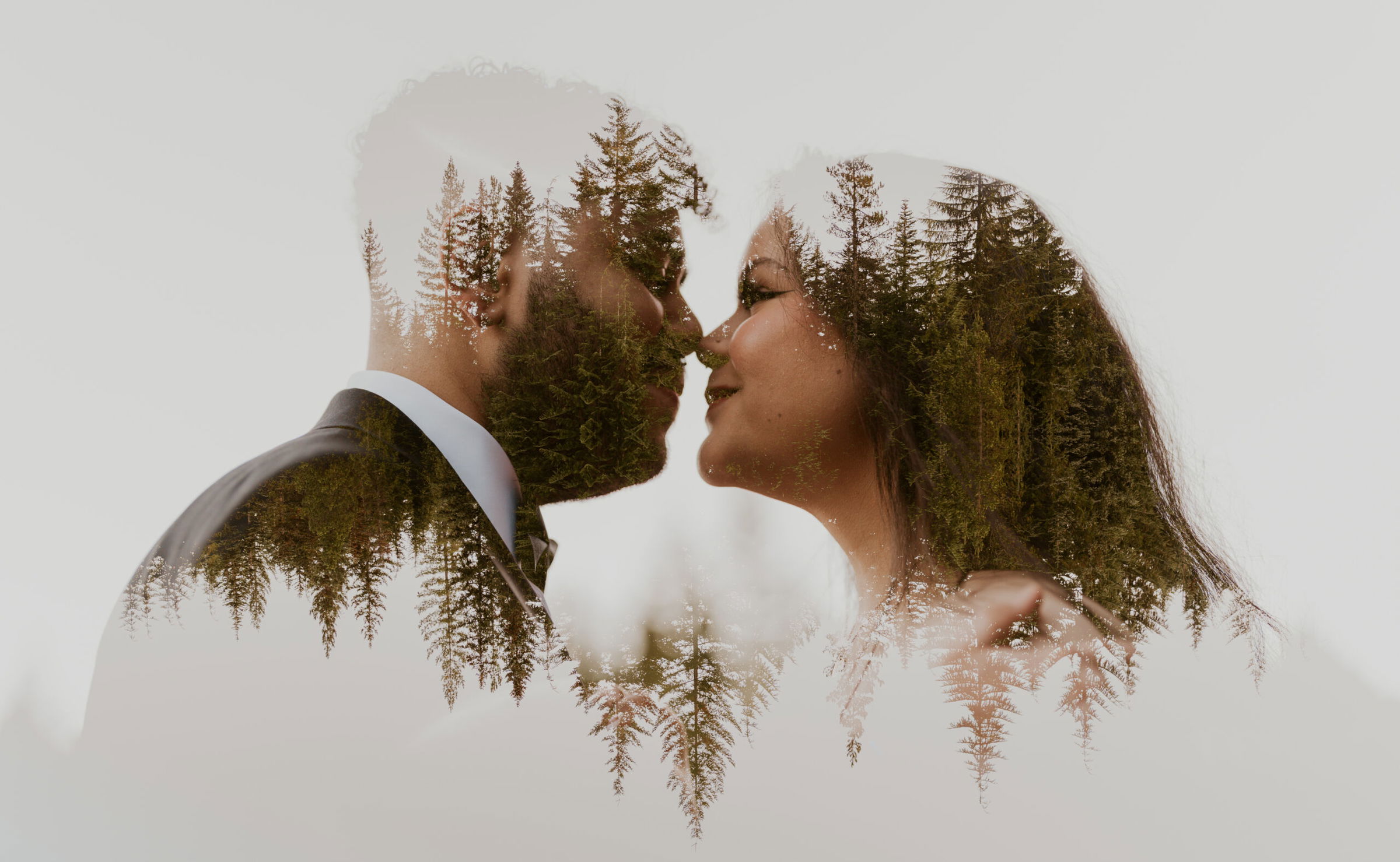 A double exposure captured by Unleashed Elopements.